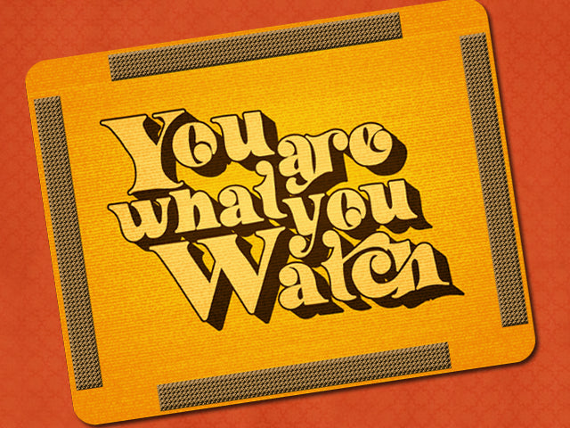 1970’s Style Retro TV Purse You Are What You Watch Slogan Interchangeable Screen