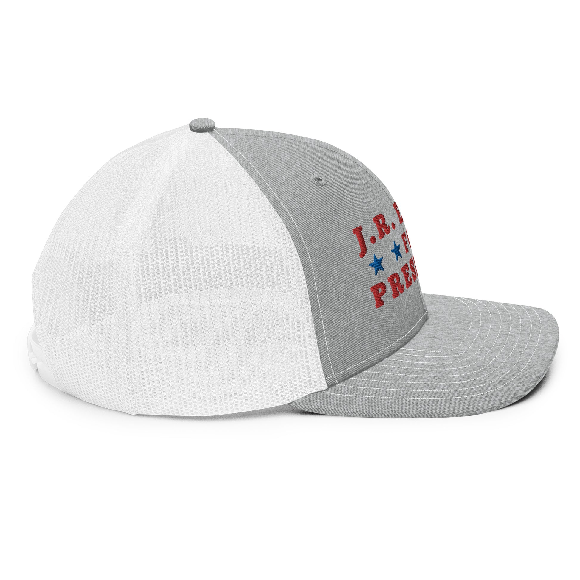 Right Side View of Election Trucker Cap with JR Ewing For President of Dallas TV Series