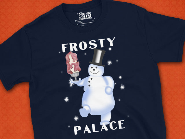 Graphic T-Shirt of Grease Movie Frosty Palace Diner Snowman Logo