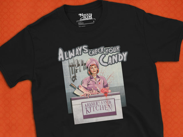 T-Shirt of TV Series I Love Lucy Chocolate Factory Episode Spooky Rendition