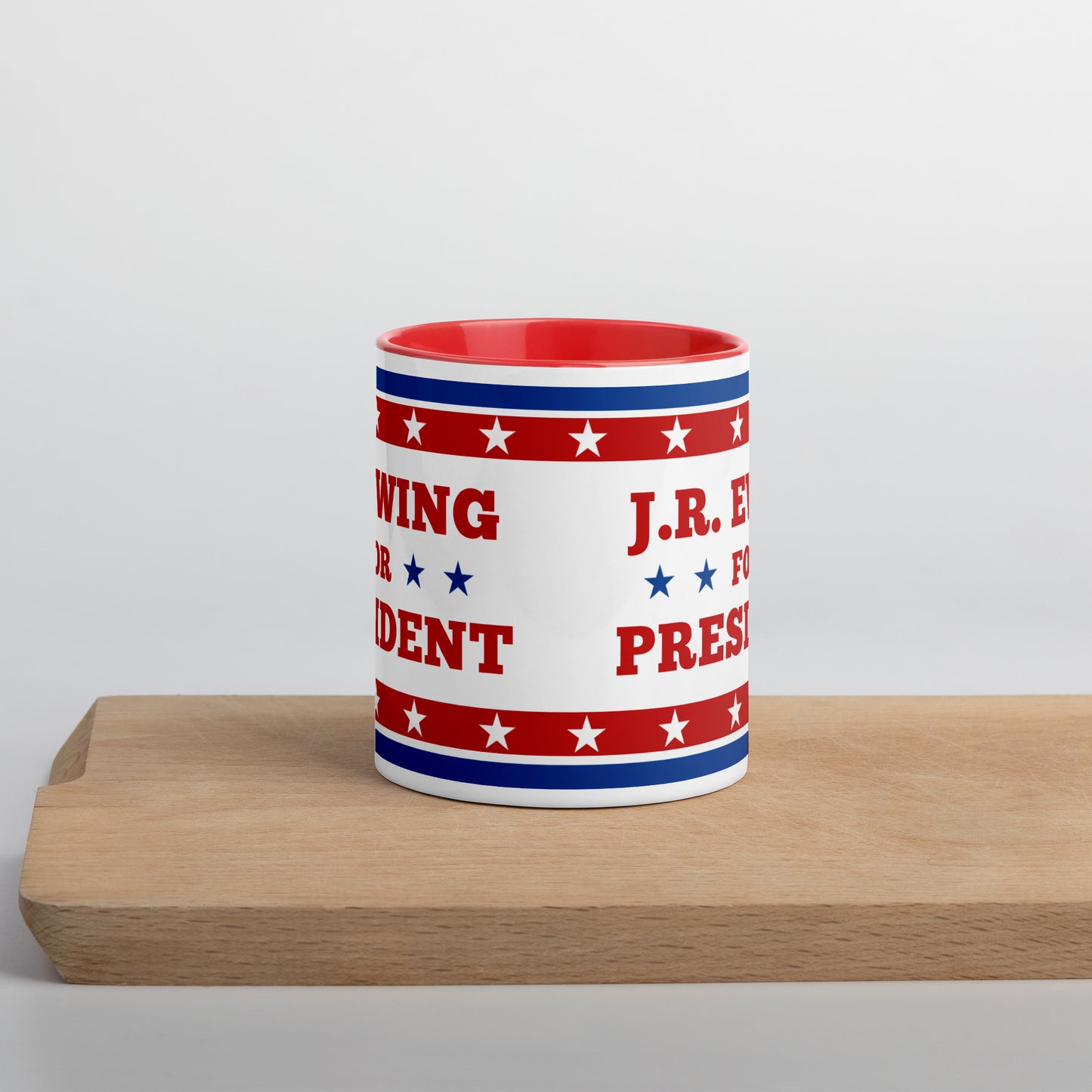 Front View of Election Mug with JR Ewing For President of Dallas TV Series