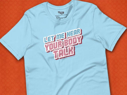 Graphic T-Shirt of Olivia Newton-John’s Physical Let Me Hear Your Body Talk Lyrics