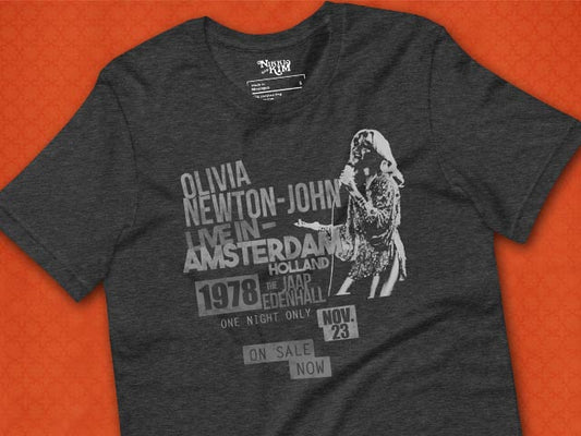 Graphic T-Shirt of Olivia Newton-John Live on the Totally Hot World Tour