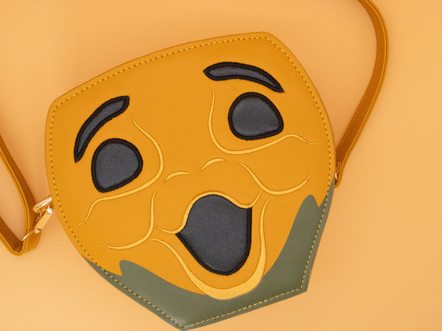 Novelty Purse in the Shape of a Pumpkin Inspired by Disney's Carousel of Progress on Orange Background Face Up