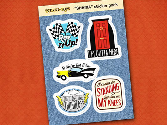 5 Pack of Shania Twain Lyric Inspired Stickers