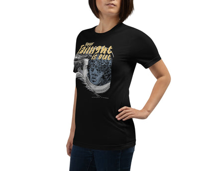 Woman Wearing T-Shirt of Twilight Zone TV Series Nightmare at 20,000 Feet Gremlin on Wing