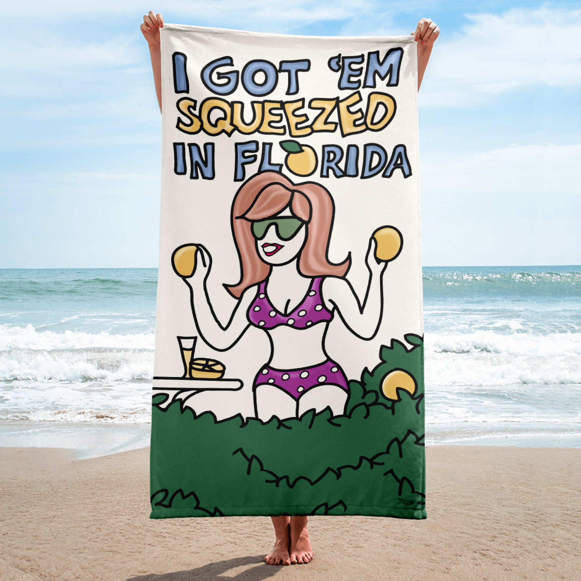 Woman Holding Graphic Beach Towel Replica from Who’s The Boss TV Series